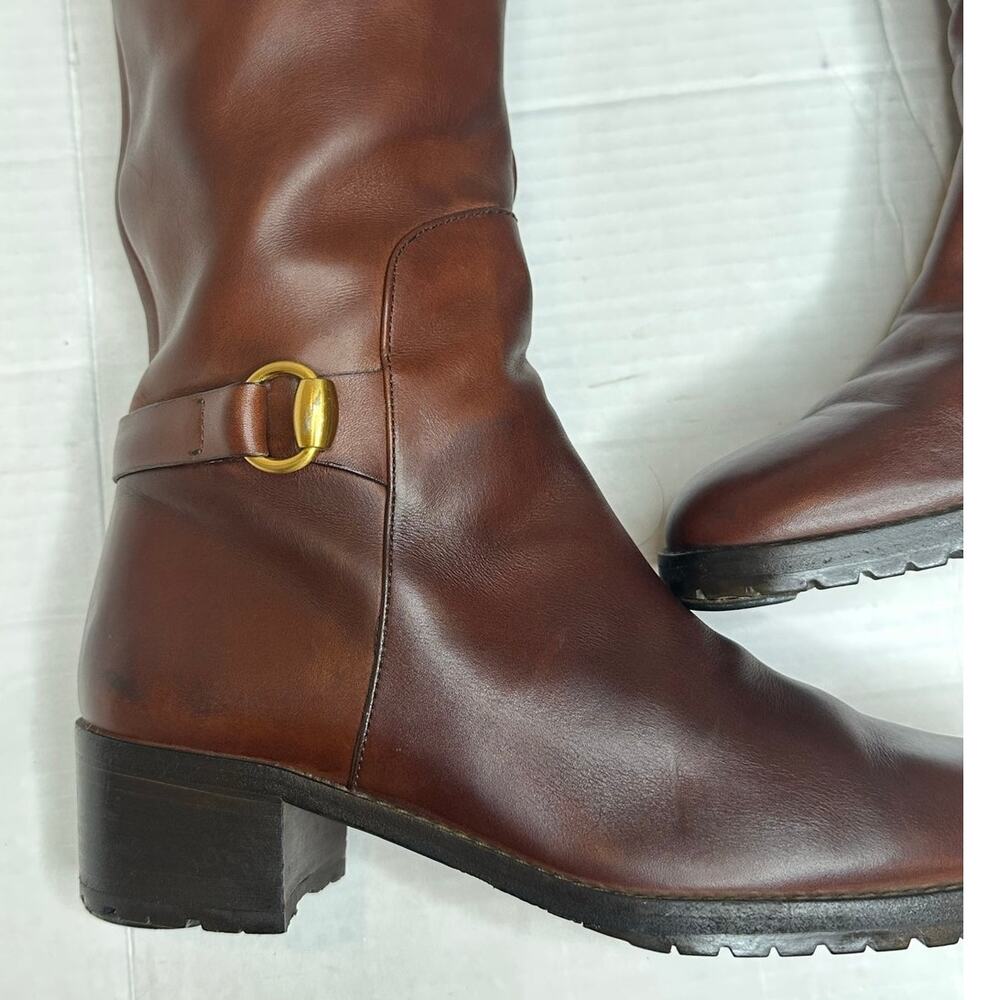 Gucci Knee High Horsebit buckle boots Brown with Block Heel size 36 Narrow - Picture 8 of 12